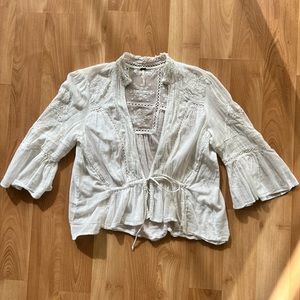 Free People front tie blouse
